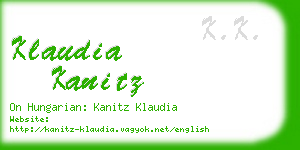 klaudia kanitz business card